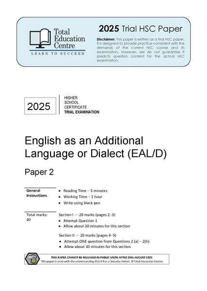 2025 English EAL/D HSC Paper 2