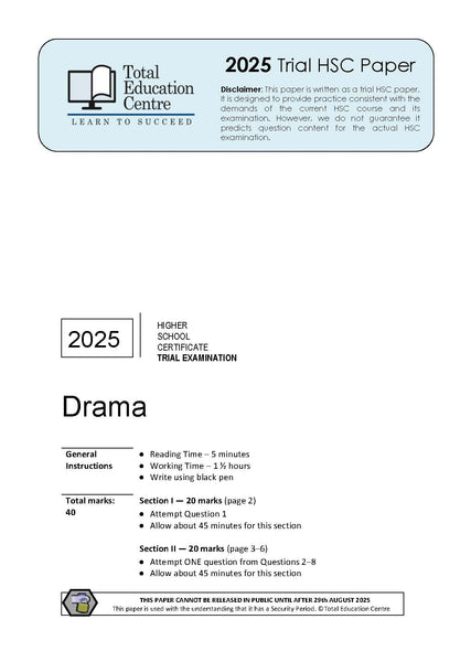 2025 Trial HSC Drama