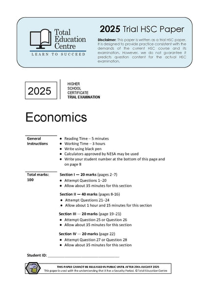 2025 Trial HSC Economics