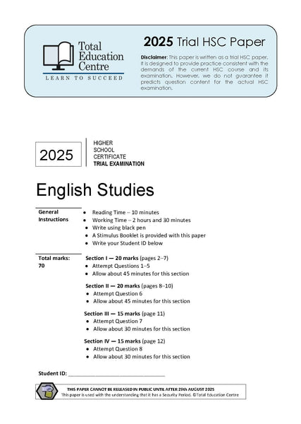 2025 English Studies HSC Trial