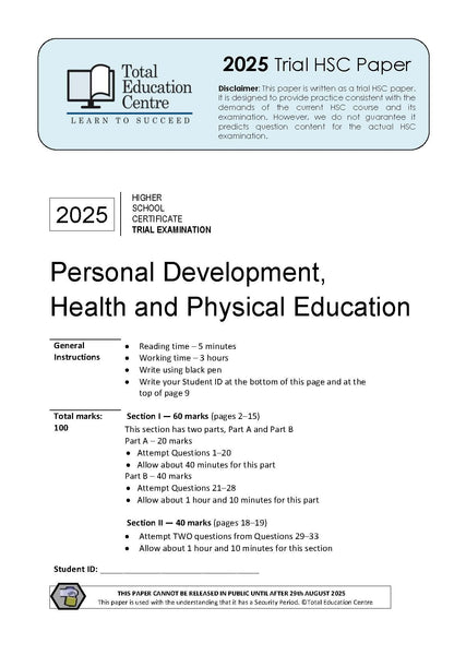 2025 Trial HSC PDHPE
