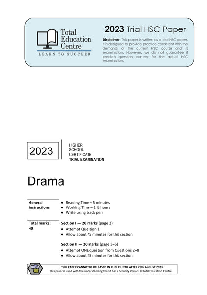 2023 Trial HSC Drama