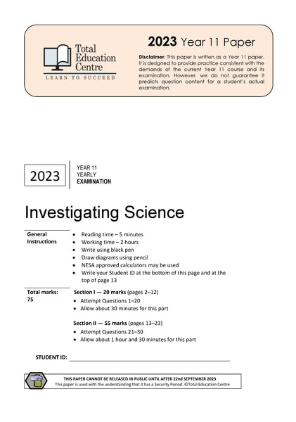 2023 Investigating Science Yr 11