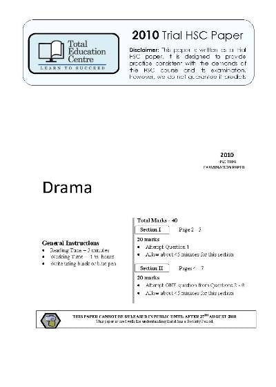 2010 Trial HSC Drama