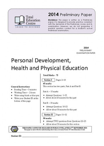 2014 Trial Preliminary (Yr 11) PDHPE