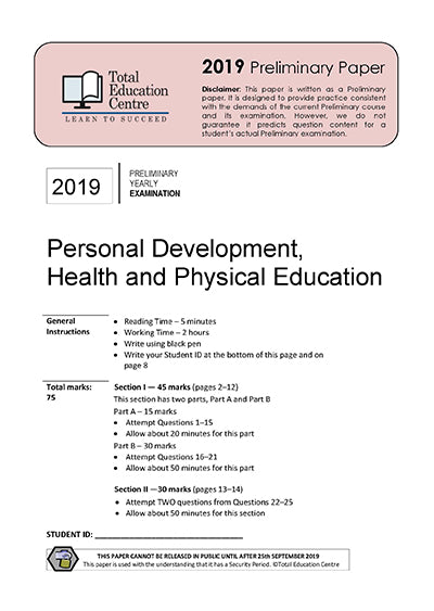 2019 Preliminary (Yr 11) PDHPE