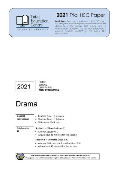2021 Trial HSC Drama