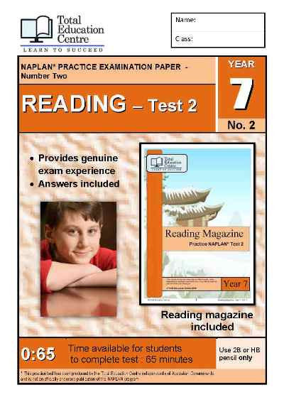 Year 7 NAPLAN Reading Test 2