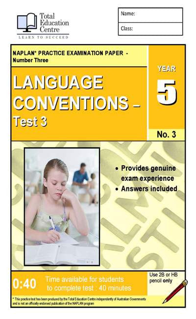 Yr 5 Language Conventions Test 3
