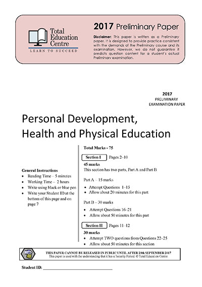 2017 Trial Preliminary (Yr 11) PDHPE