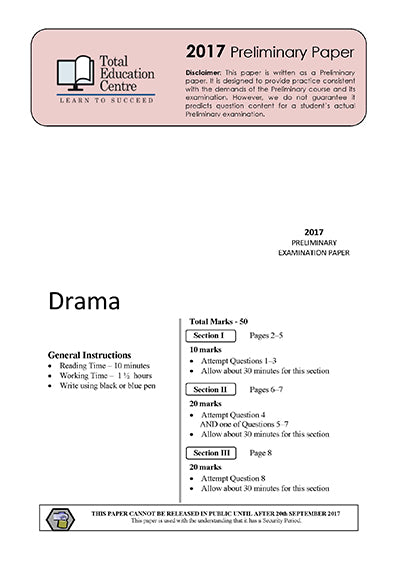 2017 Trial Preliminary (Yr 11) Drama